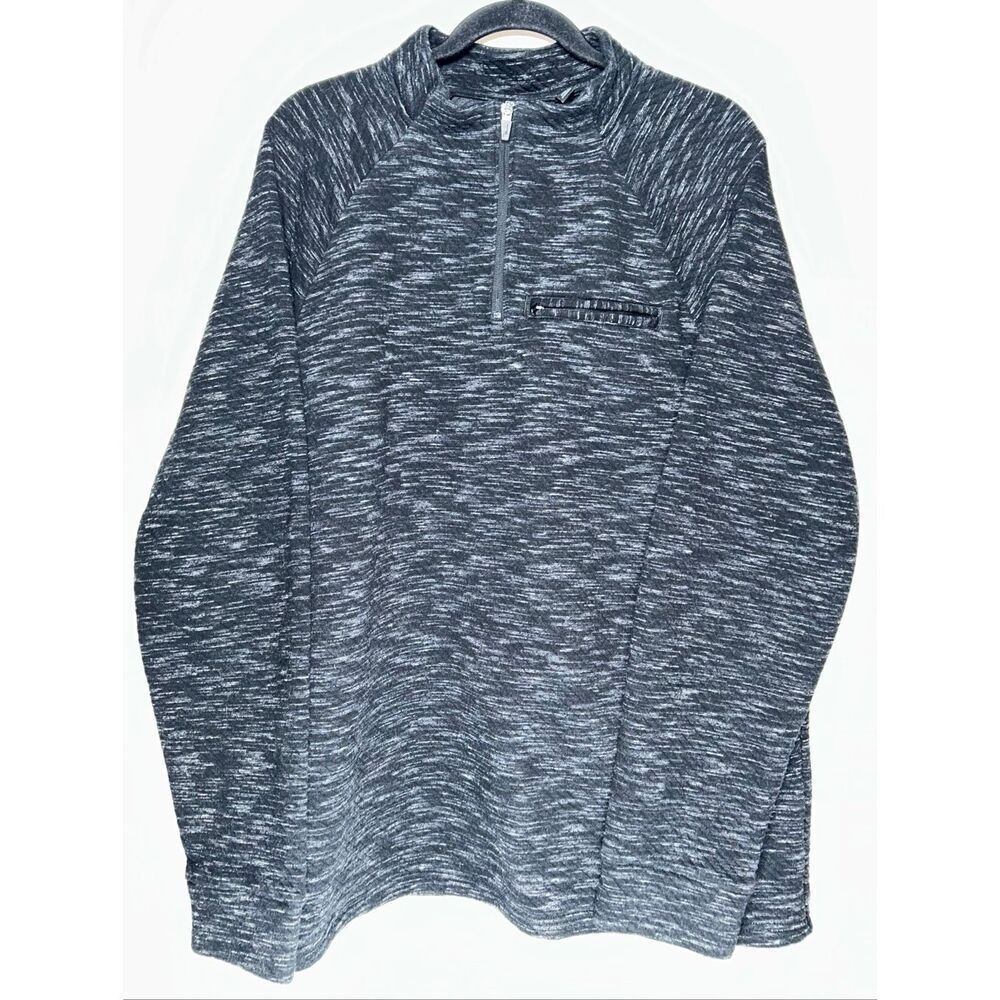Marc Anthony men's 1/4 zip luxury sweater in a marled black color size XXL slim